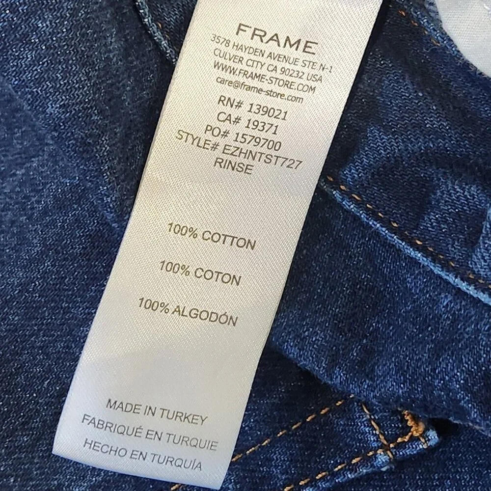 FRAME Denim Le High N Tight Straight Leg Exposed Zipper Jeans 29 Blue High‎ Rise